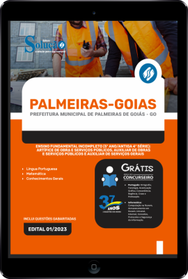 Apostila Prefeitura de Palmeiras de Goiás - GO em PDF - Ensino Fundamental Incompleto - Imagem 1