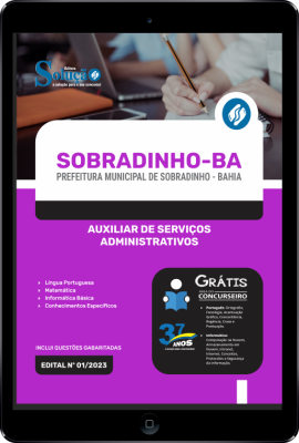 Apostila Prefeitura de Sobradinho - BA em PDF - Auxiliar de Serviços Administrativos - Imagem 1