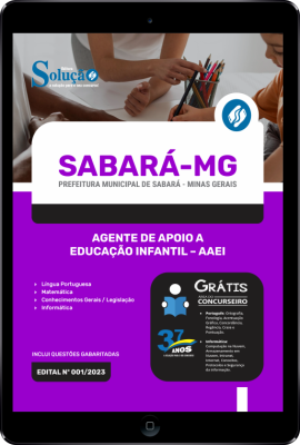 Apostila Prefeitura de Sabará - MG em PDF - Agente de Apoio a Educação Infantil - AAEI - Imagem 1