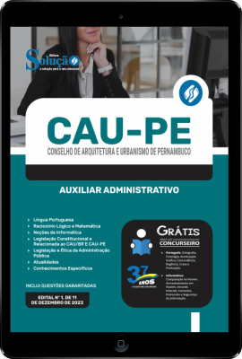 Apostila CAU-PE em PDF - Auxiliar Administrativo - Imagem 1