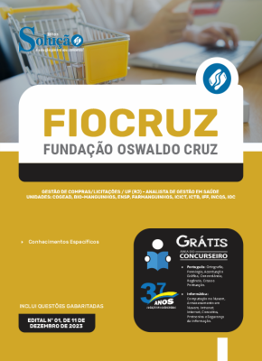 Apostila FIOCRUZ - Gestão de Compras/Licitações/UF (RJ) - Analista de Gestão em Saúde - Imagem 3