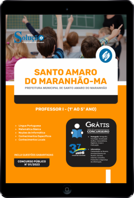 Apostila Prefeitura de Santo Amaro - MA em PDF - Professor I - (1º ao 5º ano) 2024 - Imagem 1