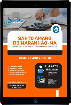 Apostila Prefeitura de Santo Amaro - MA em PDF - Agente Administrativo 2024 - Imagem 1