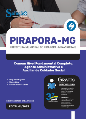 Apostila Prefeitura de Pirapora - MG 2024 Comum Nível Fundamental Completo: Agente Administrativo, Auxiliar De Cuidador Social, Auxiliar De Cuidador Social - Imagem 3