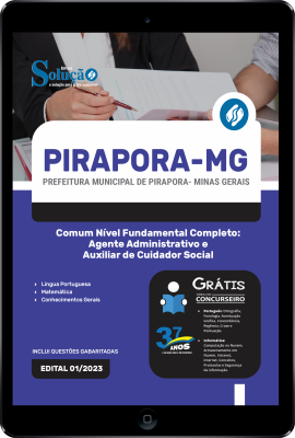 Apostila Prefeitura de Pirapora - MG 2024 Comum Nível Fundamental Completo: Agente Administrativo, Auxiliar De Cuidador Social, Auxiliar De Cuidador Social - Imagem 1