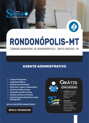 Apostila Câmara de Rondonópolis - MT 2024 - Agente Administrativo - Imagem 3