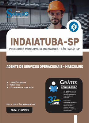 Apostila Prefeitura de Indaiatuba - SP 2024 - Agente de Serviços Operacionais - Masculino - Imagem 3