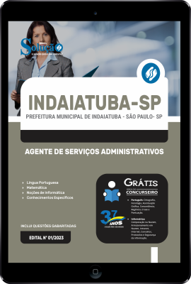 Apostila Prefeitura de Indaiatuba - SP em PDF 2024 - Agente de Serviços Administrativos - Imagem 1