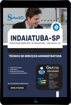 Apostila Prefeitura de Indaiatuba - SP em PDF 2024 - Técnico de Serviços Administrativos - Imagem 1