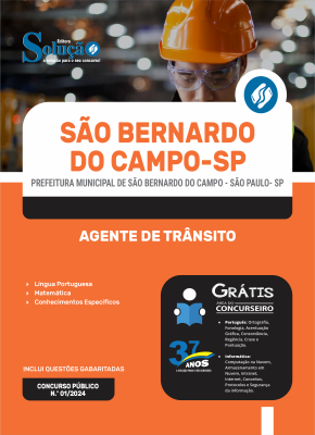 Apostila Prefeitura de São Bernardo do Campo - SP 2024 - Agente de Trânsito - Imagem 3