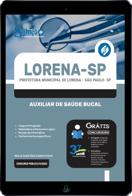 Apostila Prefeitura de Lorena - SP em PDF 2024 - Auxiliar de Saúde Bucal - Imagem 1