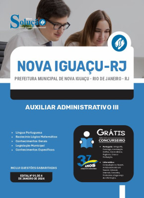 Apostila Prefeitura de Nova Iguaçu - RJ 2024 - Auxiliar Administrativo III - Imagem 3