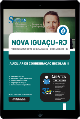 Apostila Prefeitura de Nova Iguaçu - RJ em PDF 2024 - Auxiliar de Coordenação Escolar III - Imagem 1