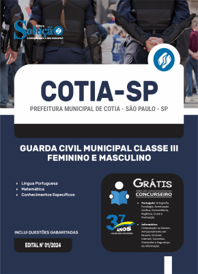 Apostila Prefeitura de Cotia - SP 2024 - Guarda Civil Municipal Classe III - Feminino e Masculino - Imagem 3