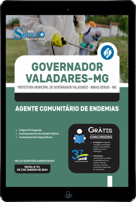 Apostila Prefeitura de Governador Valadares - MG em PDF 2024 - Agente Comunitário de Endemias - Imagem 1