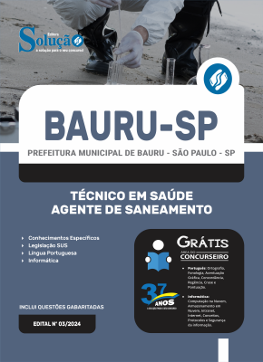 Apostila Prefeitura de Bauru - SP 2024 - Técnico em Saúde - Agente de Saneamento - Imagem 3