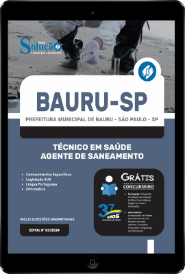 Apostila Prefeitura de Bauru - SP em PDF 2024 - Técnico em Saúde - Agente de Saneamento - Imagem 1