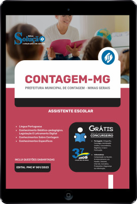 Apostila Prefeitura de Contagem - MG em PDF 2024 - Assistente Escolar - Imagem 1