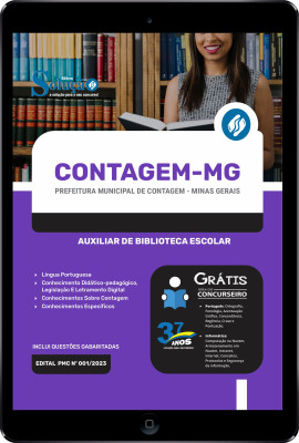 Apostila Prefeitura de Contagem - MG em PDF 2024 - Auxiliar de Biblioteca Escolar - Imagem 1