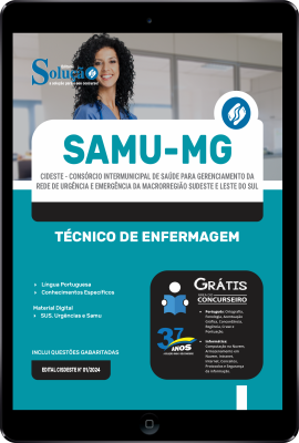 Apostila SAMU-MG (CISDESTE) em PDF 2024 - Técnico de Enfermagem - Imagem 1