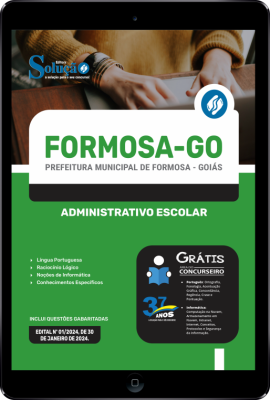 Apostila Prefeitura de Formosa - GO em PDF 2024 - Administrativo Escolar - Imagem 1