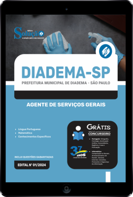 Apostila Prefeitura de Diadema - SP em PDF 2024 - Agente de Serviços Gerais - Imagem 1