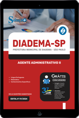 Apostila Prefeitura de Diadema - SP em PDF 2024 - Agente Administrativo II - Imagem 1