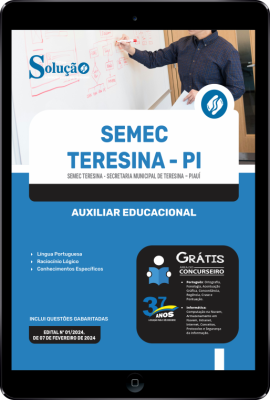 Apostila SEMEC Teresina - PI em PDF 2024 - Auxiliar Educacional - Imagem 1