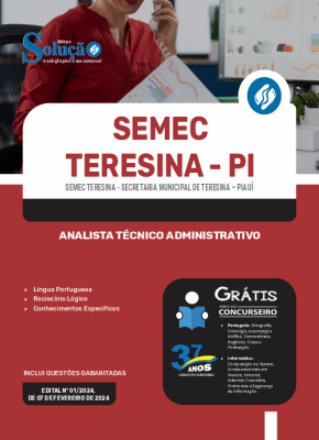 Apostila SEMEC Teresina - PI  - Analista Técnico Administrativo - Imagem 3