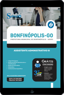 Apostila Prefeitura de Bonfinópolis - GO em PDF 2024 - Assistente Administrativo III - Imagem 1