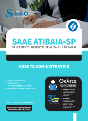 Apostila SAAE Atibaia 2024 - Agente Administrativo - Imagem 3