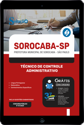 Apostila Prefeitura de Sorocaba - SP em PDF 2024 - Técnico de Controle Administrativo - Imagem 1