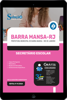 Apostila Prefeitura de Barra Mansa - RJ em PDF  - Secretário Escolar - Imagem 1