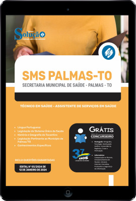 Apostila Prefeitura de Palmas - TO (SMS Palmas) em PDF 2024 - Técnico em Saúde - Assistente de Serviços em Saúde - Imagem 1