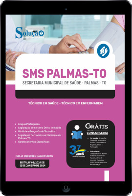 Apostila Prefeitura de Palmas - TO (SMS Palmas) em PDF 2024 - Técnico em Saúde - Técnico em Enfermagem - Imagem 1