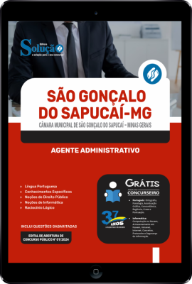 Apostila Câmara de São Gonçalo do Sapucaí - MG em PDF 2024 - Agente Administrativo - Imagem 1