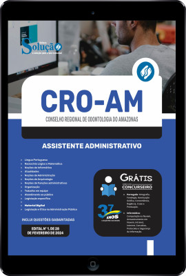 Apostila CRO-AM em PDF 2024 - Assistente Administrativo - Imagem 1