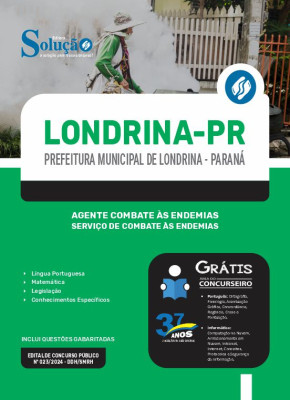 Apostila Prefeitura de Londrina - PR 2024 - Agente Combate às Endemias - Serviço de Combate às Endemias - Imagem 3