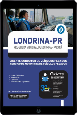 Apostila Prefeitura de Londrina - PR em PDF 2024 - Agente Condutor de Veículos Pesados - Serviço de Motorista de Veículos Pesados - Imagem 1