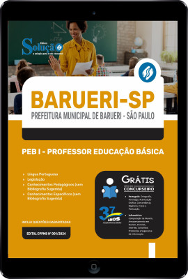 Apostila Prefeitura de Barueri - SP em PDF 2024 - PEB I - Professor Educação Básica - Imagem 1