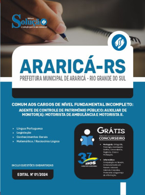 Apostila Prefeitura de Araricá - RS 2024 - Comum aos Cargos de Nível Fundamental Incompleto - Imagem 3