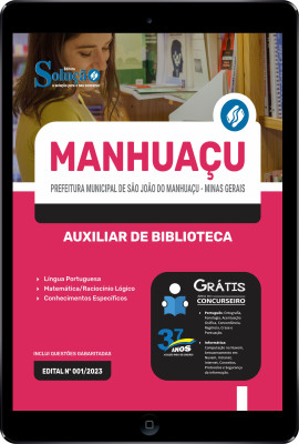 Apostila Prefeitura de São João do Manhuaçu - MG em PDF 2024 - Auxiliar de Biblioteca - Imagem 1