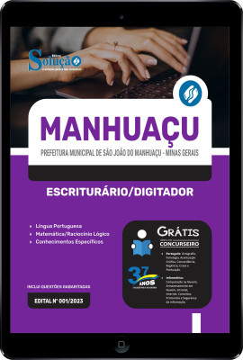 Apostila Prefeitura de São João do Manhuaçu - MG em PDF 2024 - Escriturário/Digitador - Imagem 1