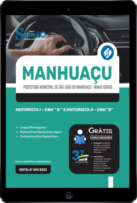 Apostila Prefeitura de São João do Manhuaçu - MG em PDF 2024 - Motorista I - CNH “ B ” e Motorista II - CNH “D”  - Imagem 1