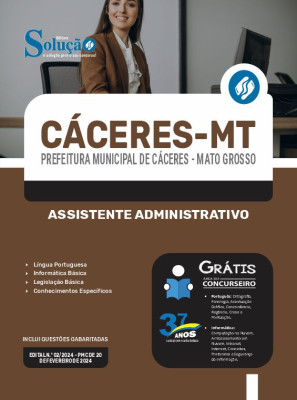 Apostila Prefeitura de Cáceres - MT 2024 - Assistente Administrativo - Imagem 3