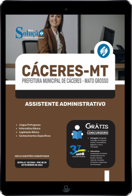 Apostila Prefeitura de Cáceres - MT em PDF 2024 - Assistente Administrativo - Imagem 1