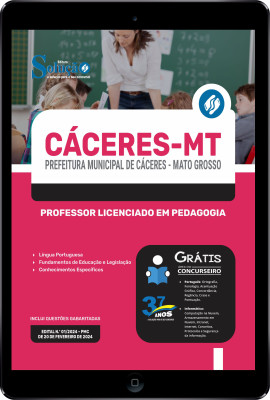 Apostila Prefeitura de Cáceres - MT em PDF 2024 - Professor Licenciado em Pedagogia - Imagem 1