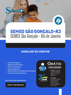 Apostila SEMED São Gonçalo - RJ 2024 - Auxiliar de Creche - Imagem 3