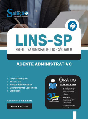 Apostila Prefeitura de Lins - SP em PDF 2024 - Agente Administrativo - Imagem 1