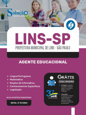 Apostila Prefeitura de Lins - SP em PDF 2024 - Agente Educacional - Imagem 1